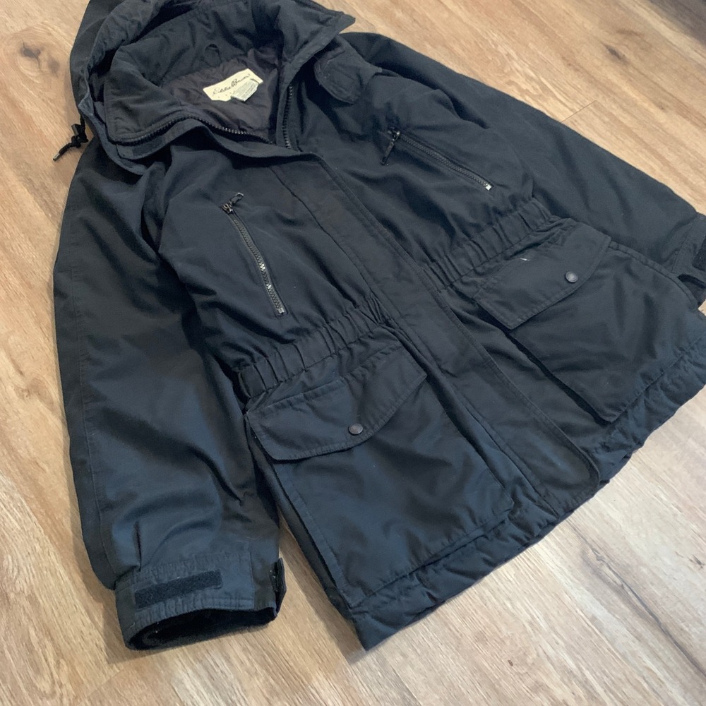 Vintage 90s Eddie Bauer goose down puffer parka jacket in‎ black - small womens